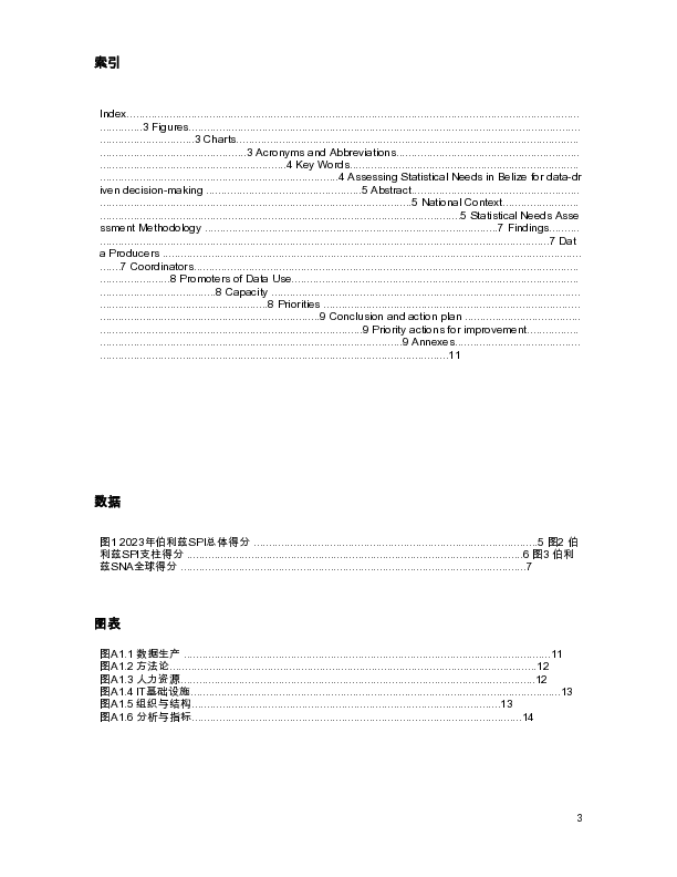 评估伯利兹数据驱动决策的统计需求
